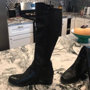 Dana Buchman Shoes - Knee high Black leather boots with stretchy back Dana Buchman Shoes - Knee high Black leather boots with stretchy back